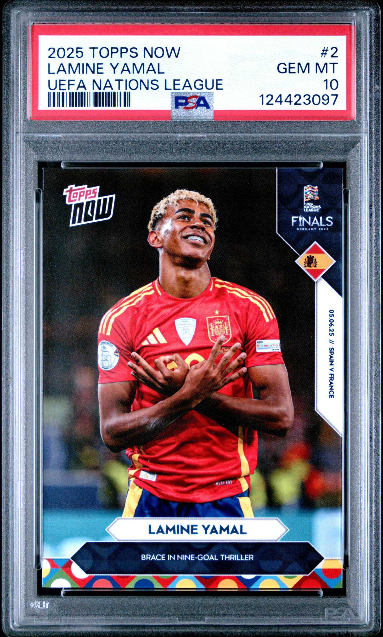 Lamine Yamal #2 Topps Now UEFA Nations League 2025 PSA 10