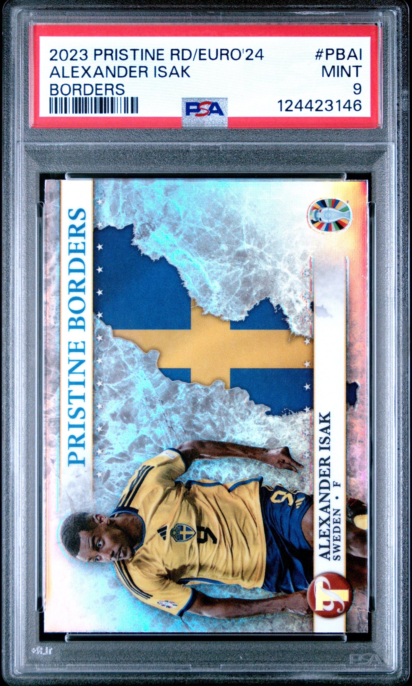 Alexander Isak #PBAI Topps Pristine Road To UEFA Euro 2024 Pristine Borders 2023 PSA 9