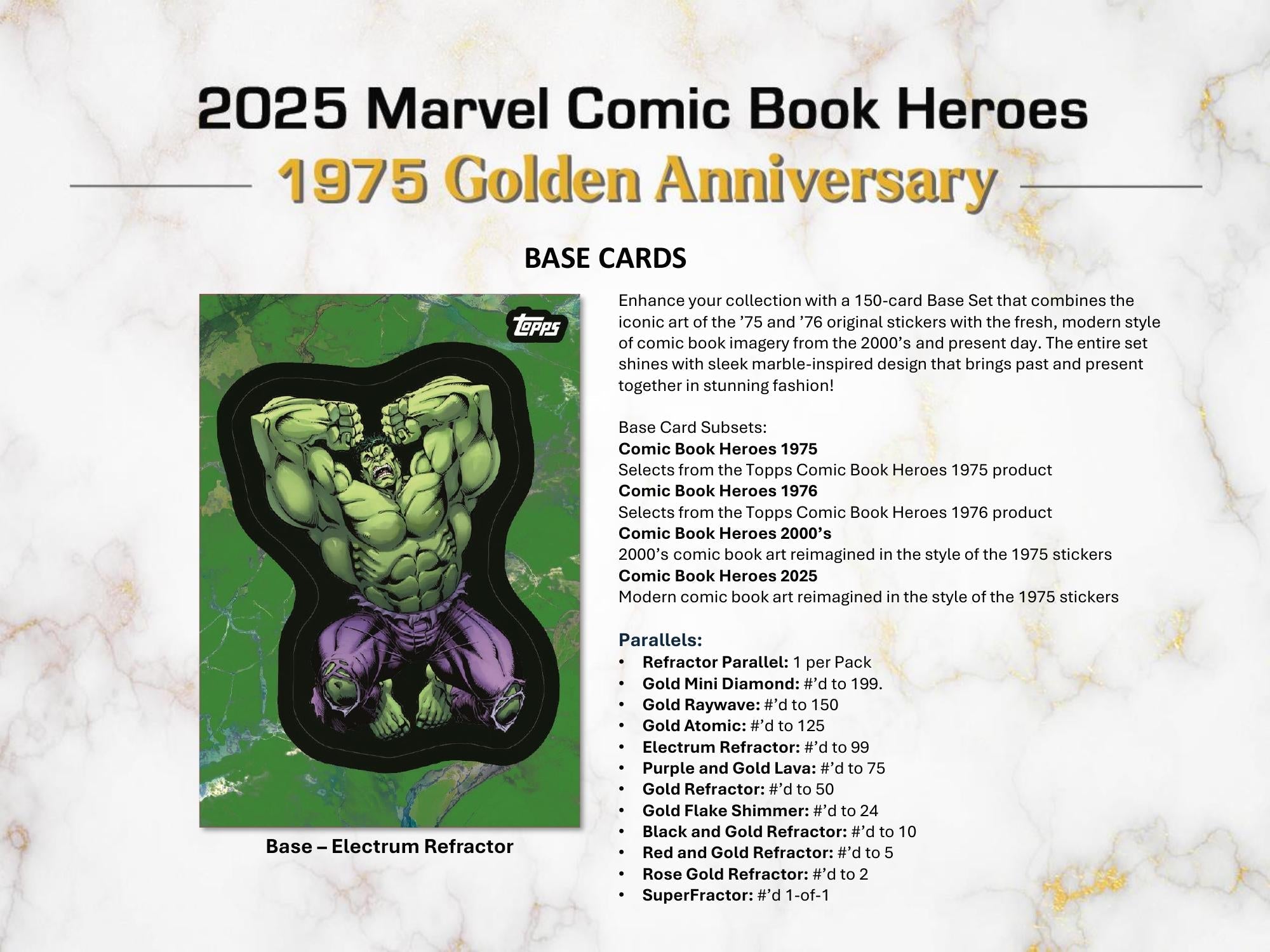 Topps Marvel Comic Book Heroes 1975 Golden Anniversary 2025 - Hobby Box