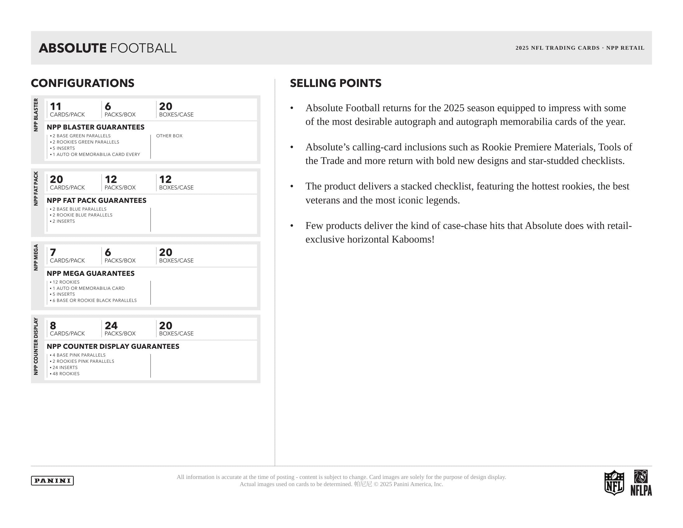 Panini Absolute Football 2025 - Blaster Box