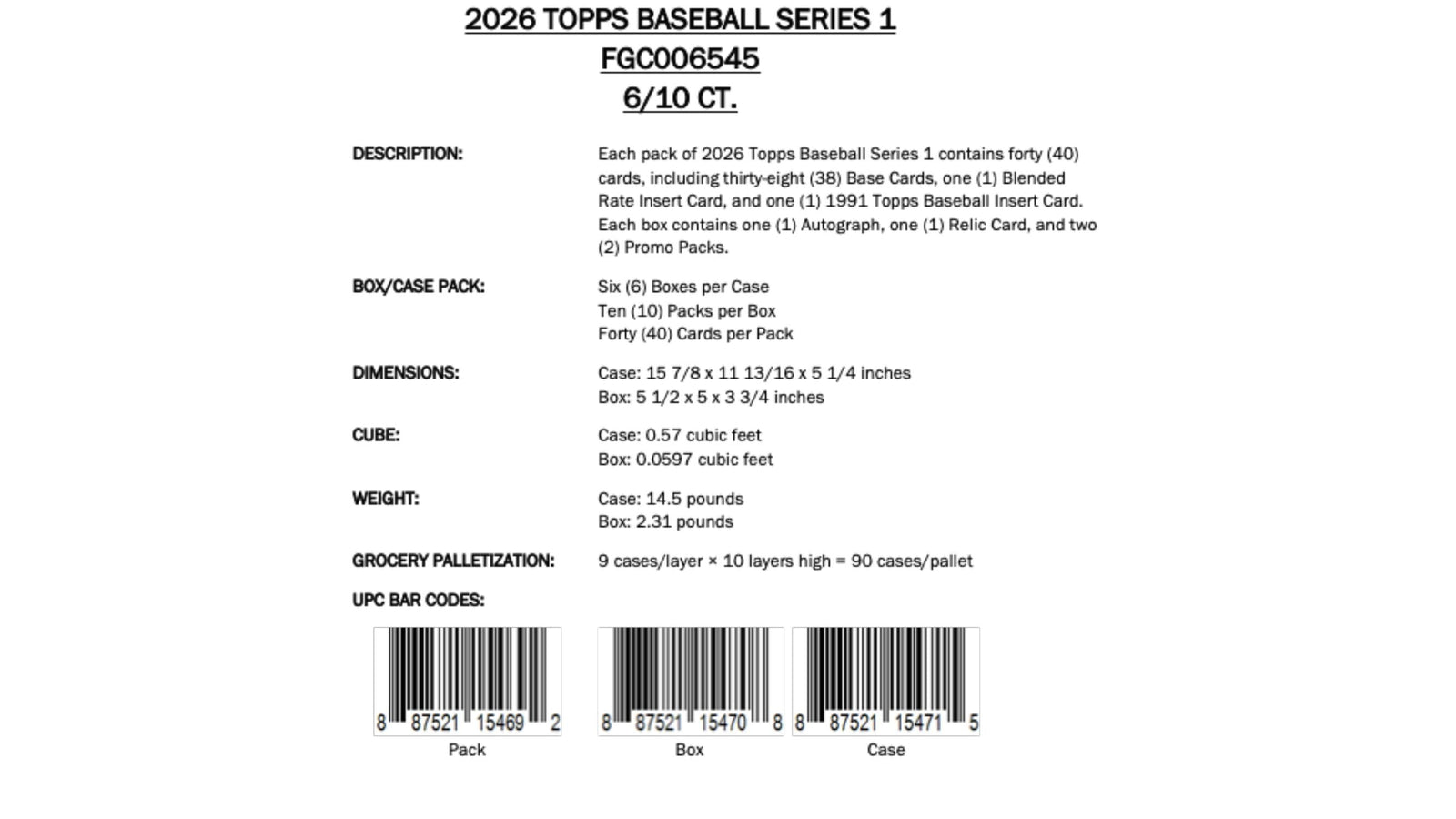 Topps MLB Baseball Series 1 2026 - Jumbo Box