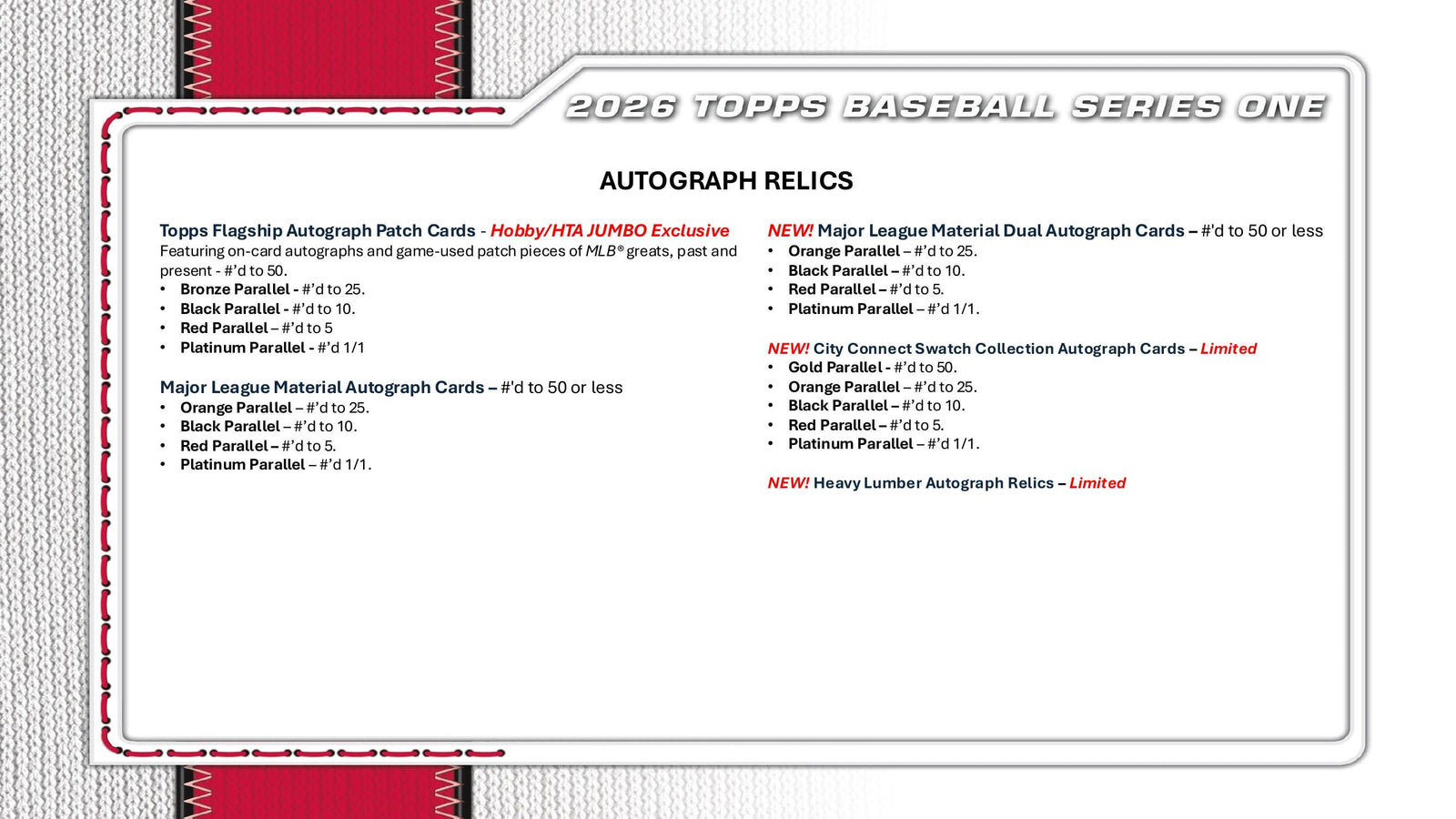 Topps MLB Baseball Series 1 2026 - Jumbo Box