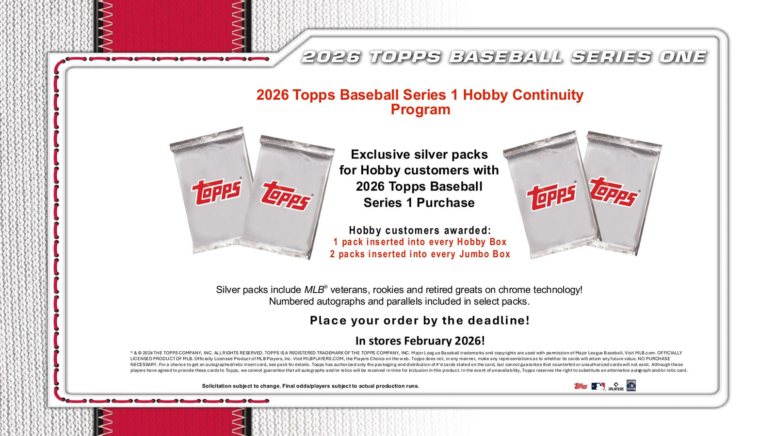 Topps MLB Baseball Series 1 2026 - Hobby Box