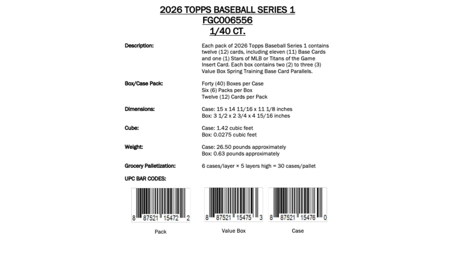 Topps MLB Baseball Series 1 2026 - Value Box