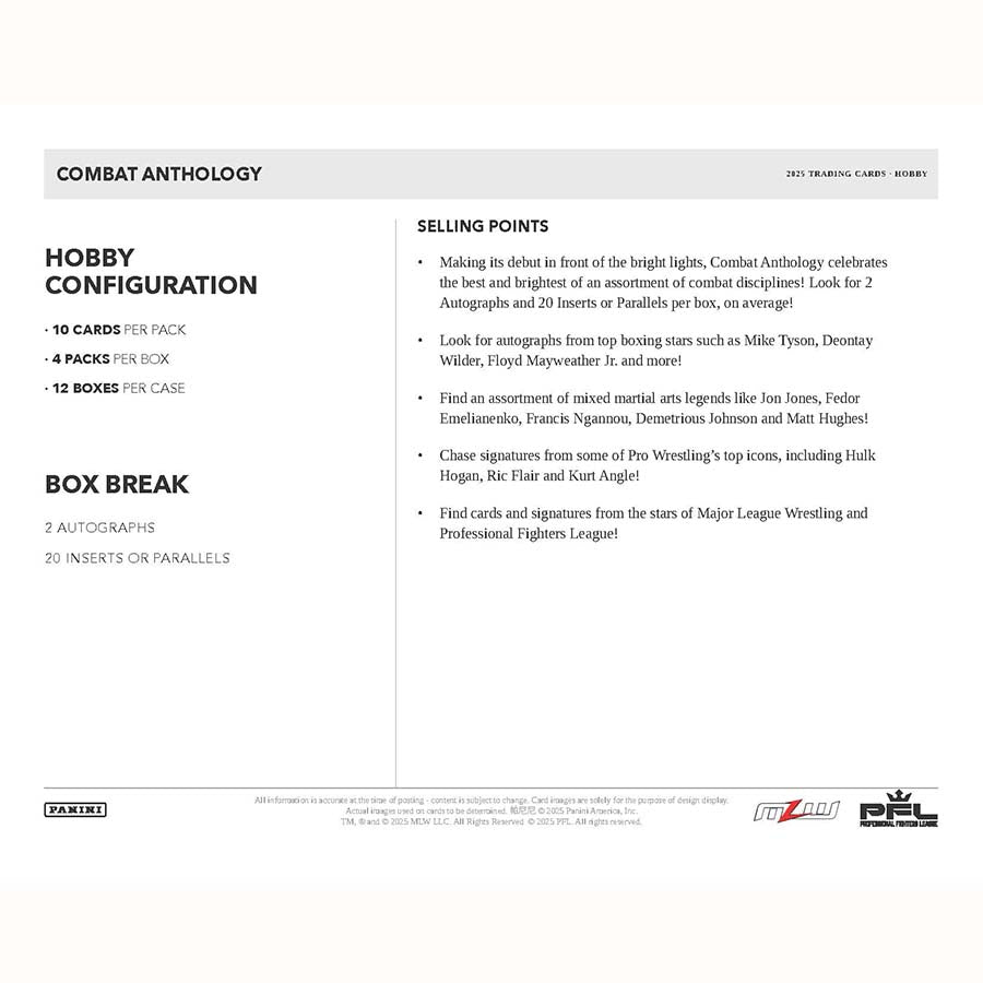 Panini PFL Combat Anthology 2025 - Hobby Box