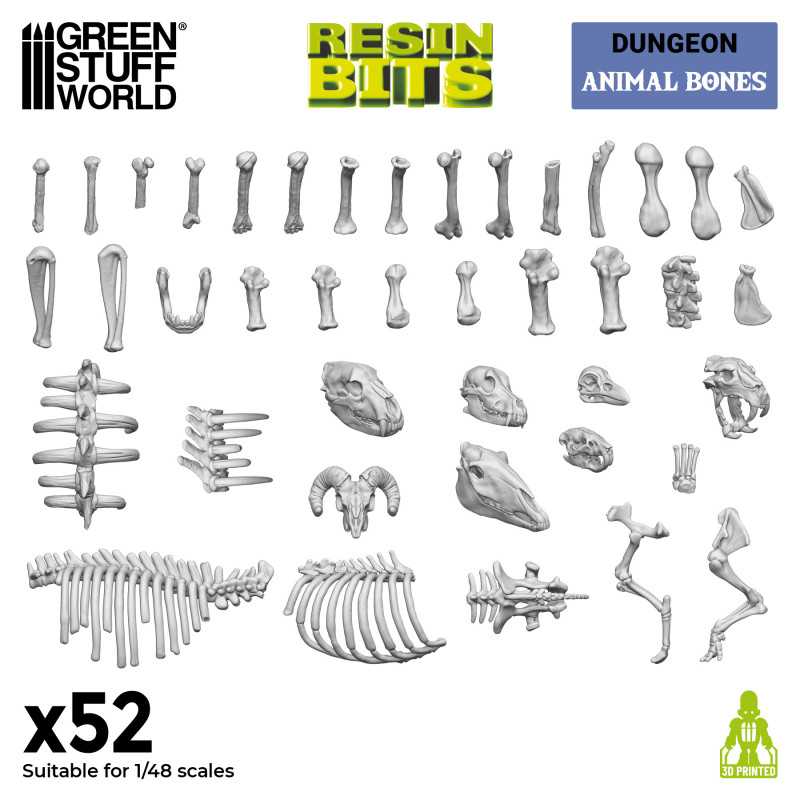 Green Stuff World: 3D Printed Set - Animal Bones