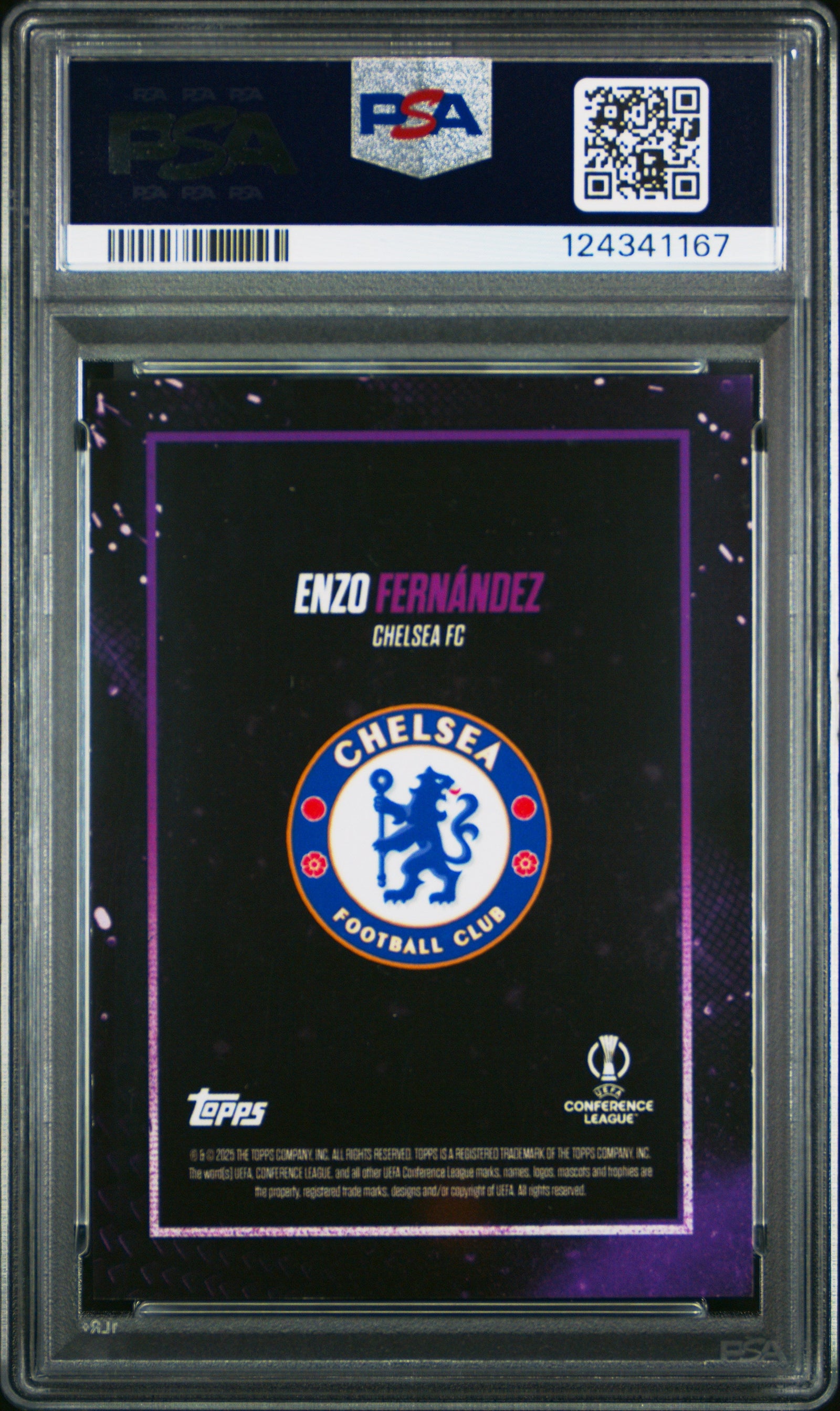 Enzo Fernandez Showcase-autograph-purple Topps UEFA Club Competitions Showtime 2024-25 PSA 9