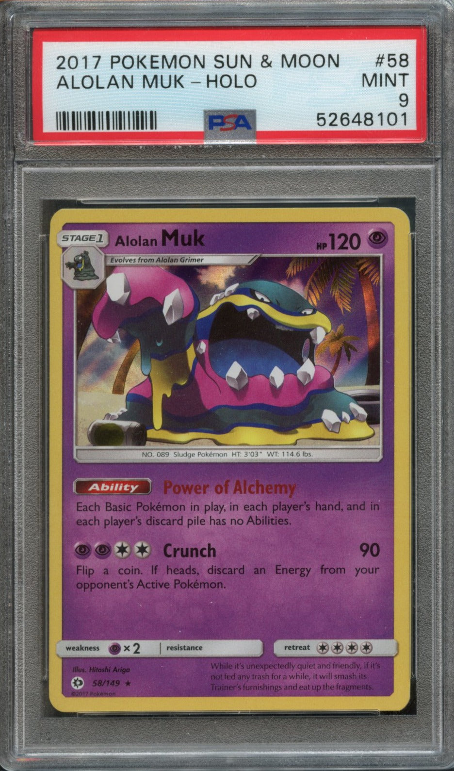 Alolan Muk #58 PSA 9 [Sun & Moon]