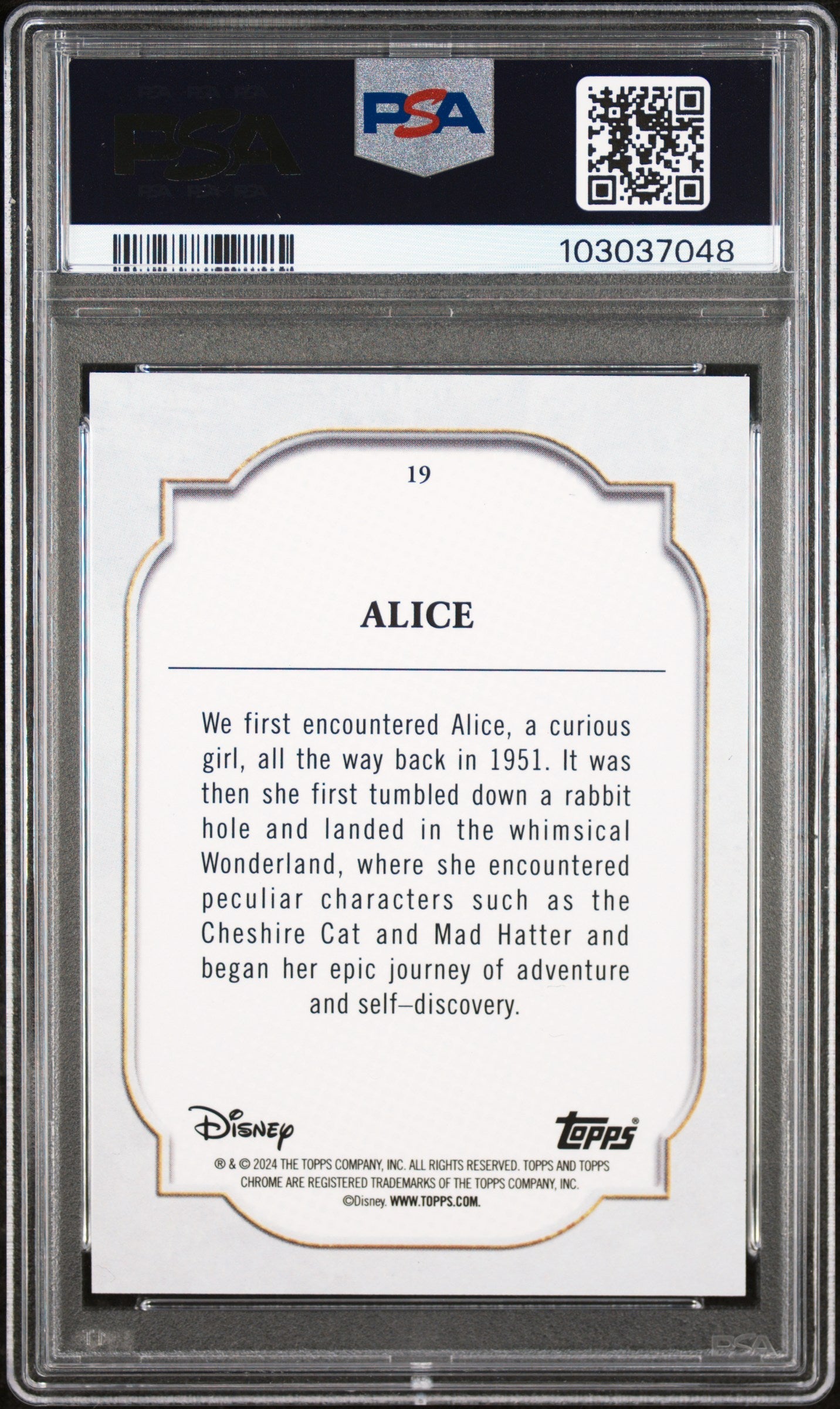 Alice #19 PSA 9 [Topps Chrome Disney 2024]