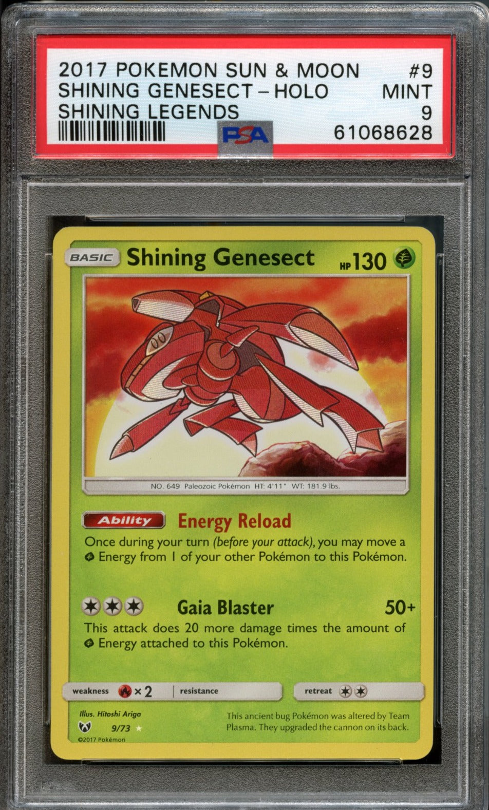 Shining Genesect #9 PSA 9 [Shining Legends]