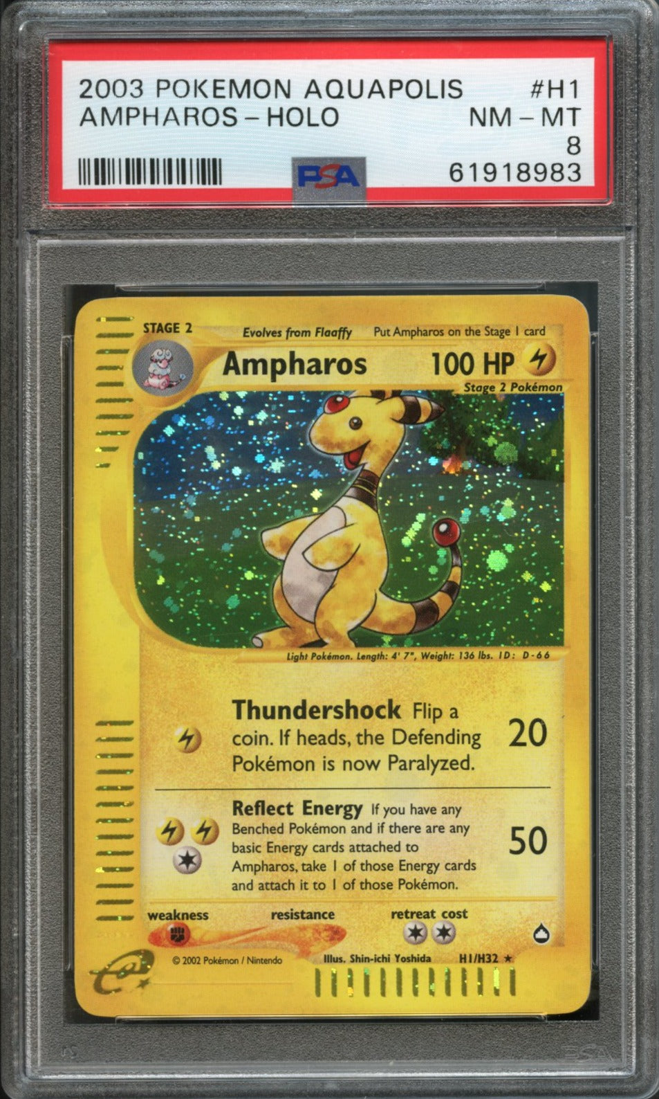 Ampharos #H1 PSA 8 [Aquapolis]