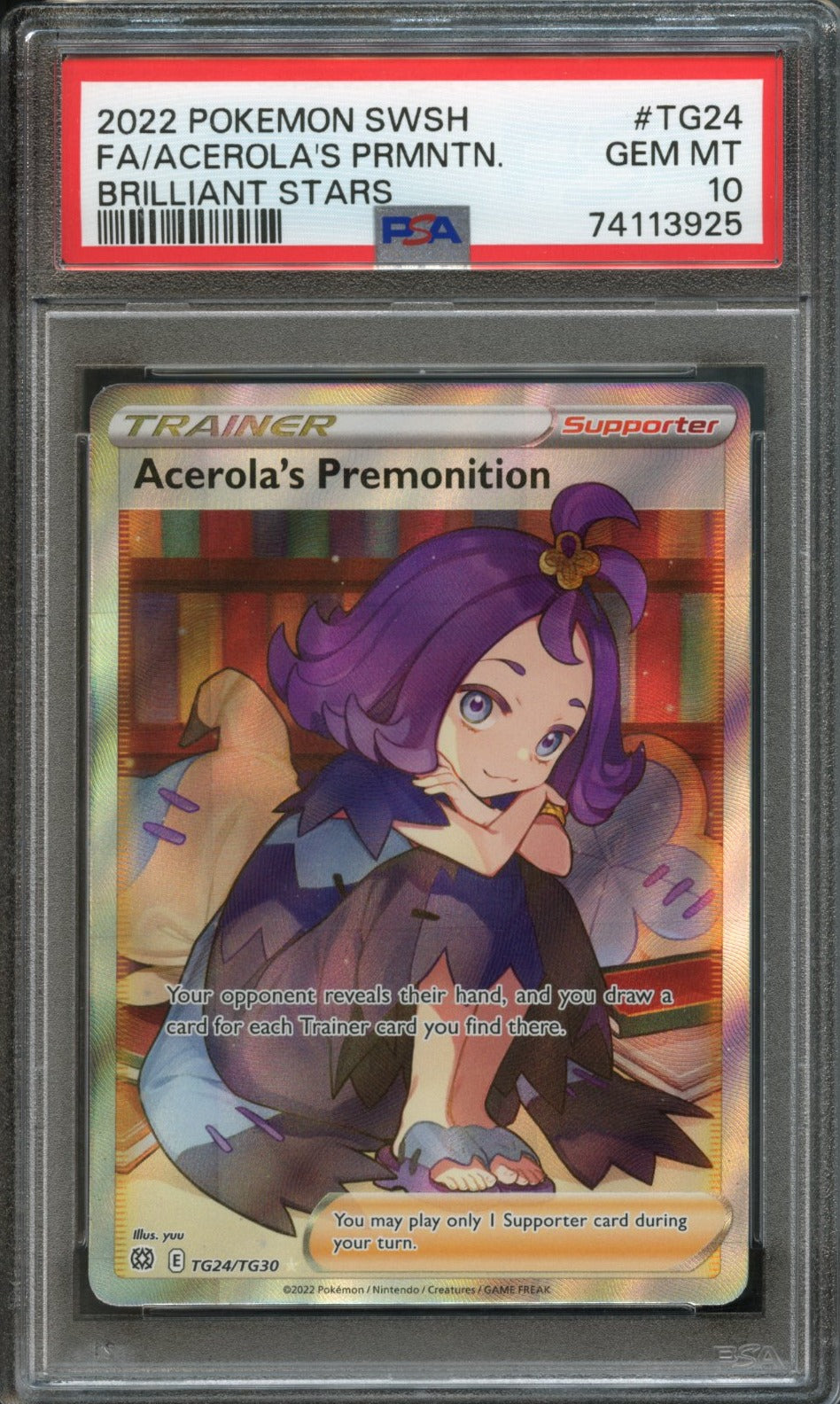 Acerola's Premonition #TG24 PSA 10 [Brilliant Stars]