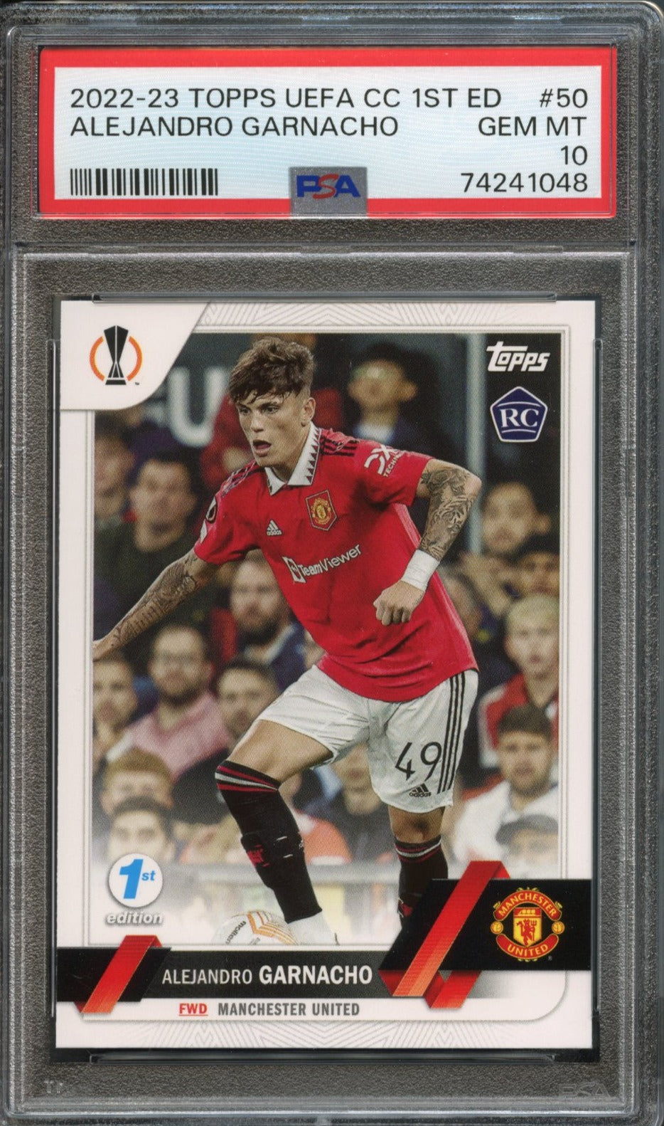 Alejandro Garnacho #50 PSA 10 [2022-23 Topps UEFA Club Competitions 1st Edition]