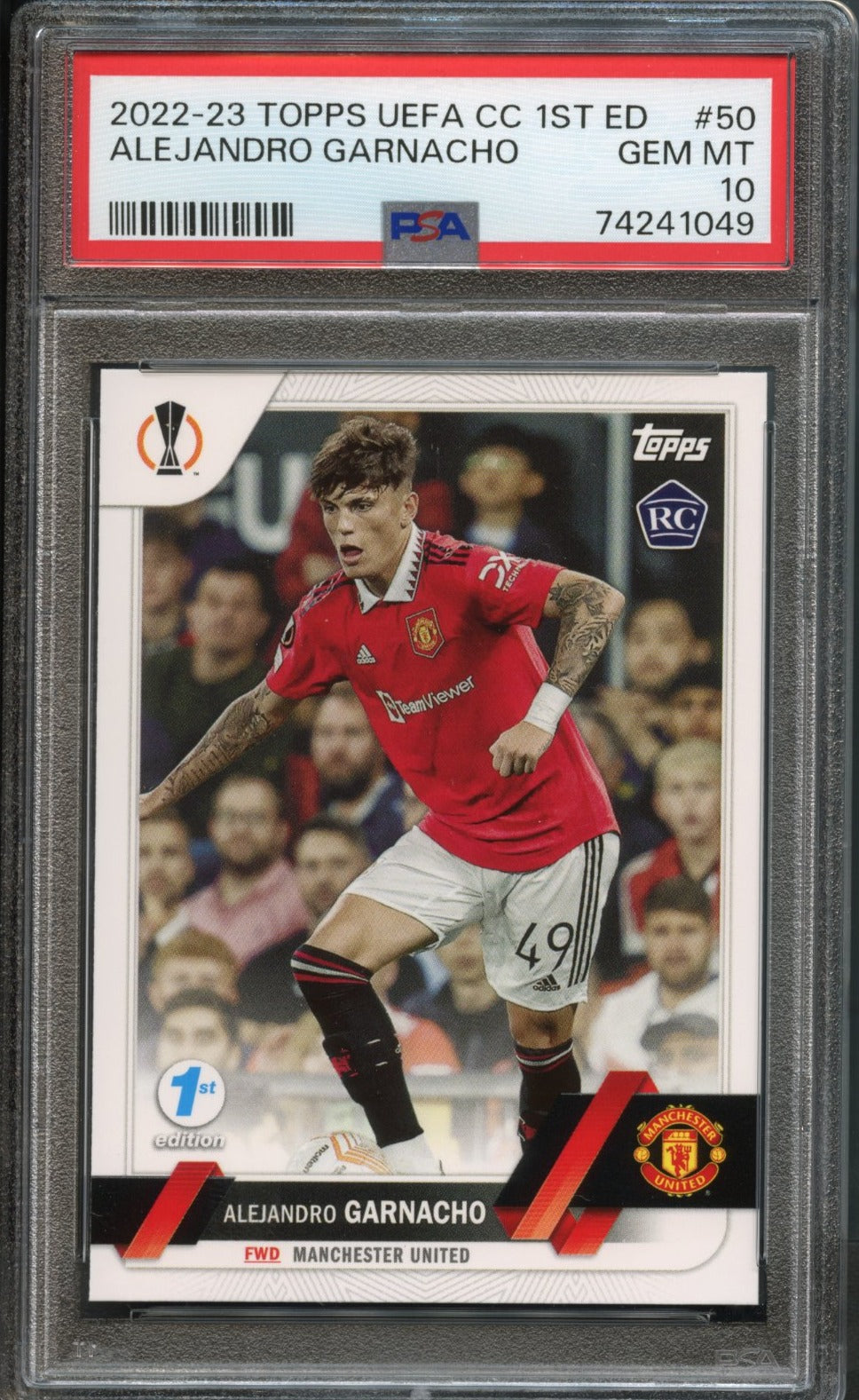 Alejandro Garnacho #50 PSA 10 [2022-23 Topps UEFA Club Competitions 1st Edition]