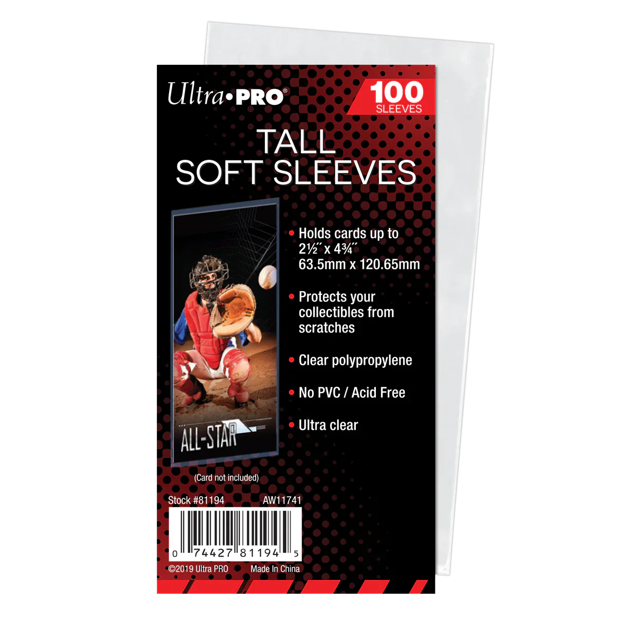Ultra PRO 2.5" x 4.75" Tall Card Sleeves (100)
