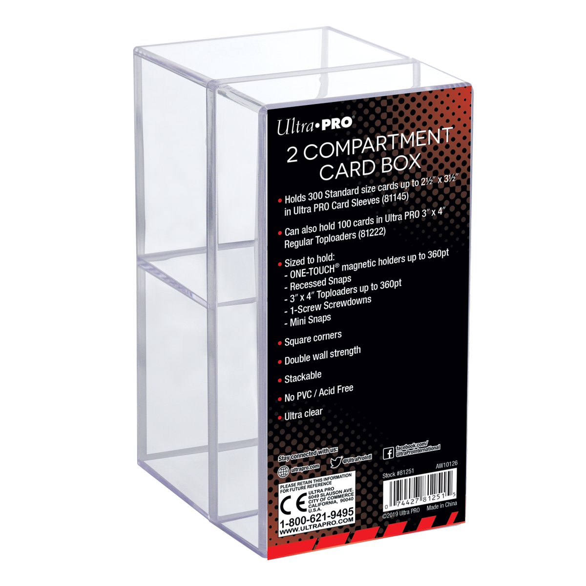 Ultra PRO 2-Compartment Card Box - Clear