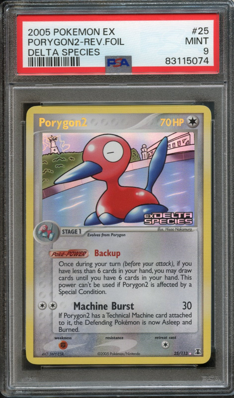 Porygon2 [Reverse Holo] #25 PSA 9 [Delta Species]