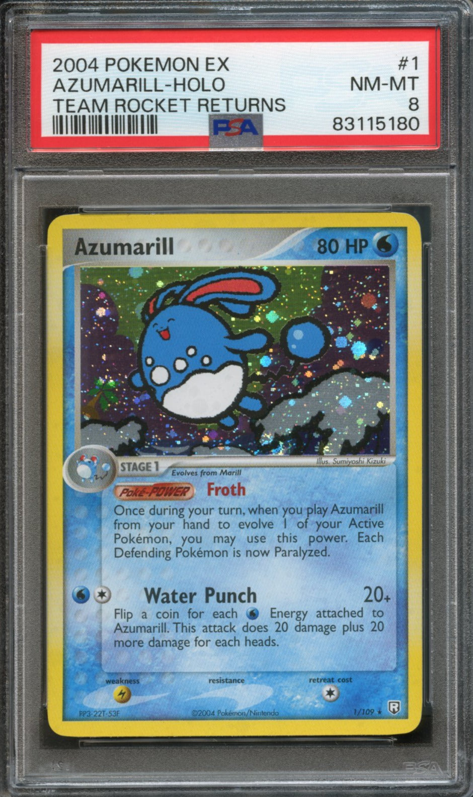 Azumarill #1 PSA 8 [Team Rocket Returns]