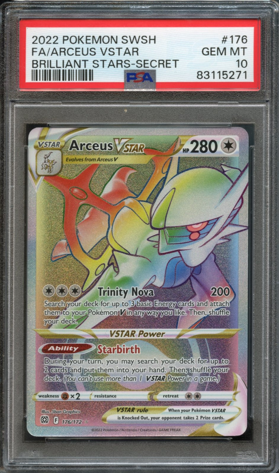 Arceus VSTAR #176 PSA 10 [Brilliant Stars]