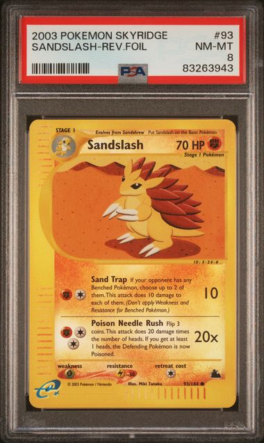 Sandslash [Reverse Holo] #93 PSA 8 [Skyridge]