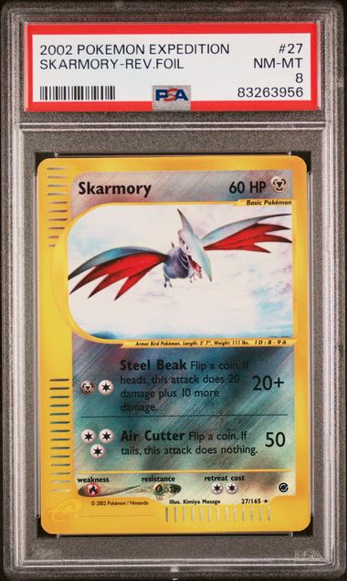 Skarmory [Reverse Holo] #27 PSA 8 [Expedition Base Set]