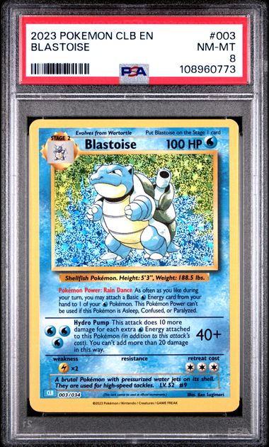 Blastoise #3 PSA 8 [Pokemon CLB Trading Card Game Classic 2023]