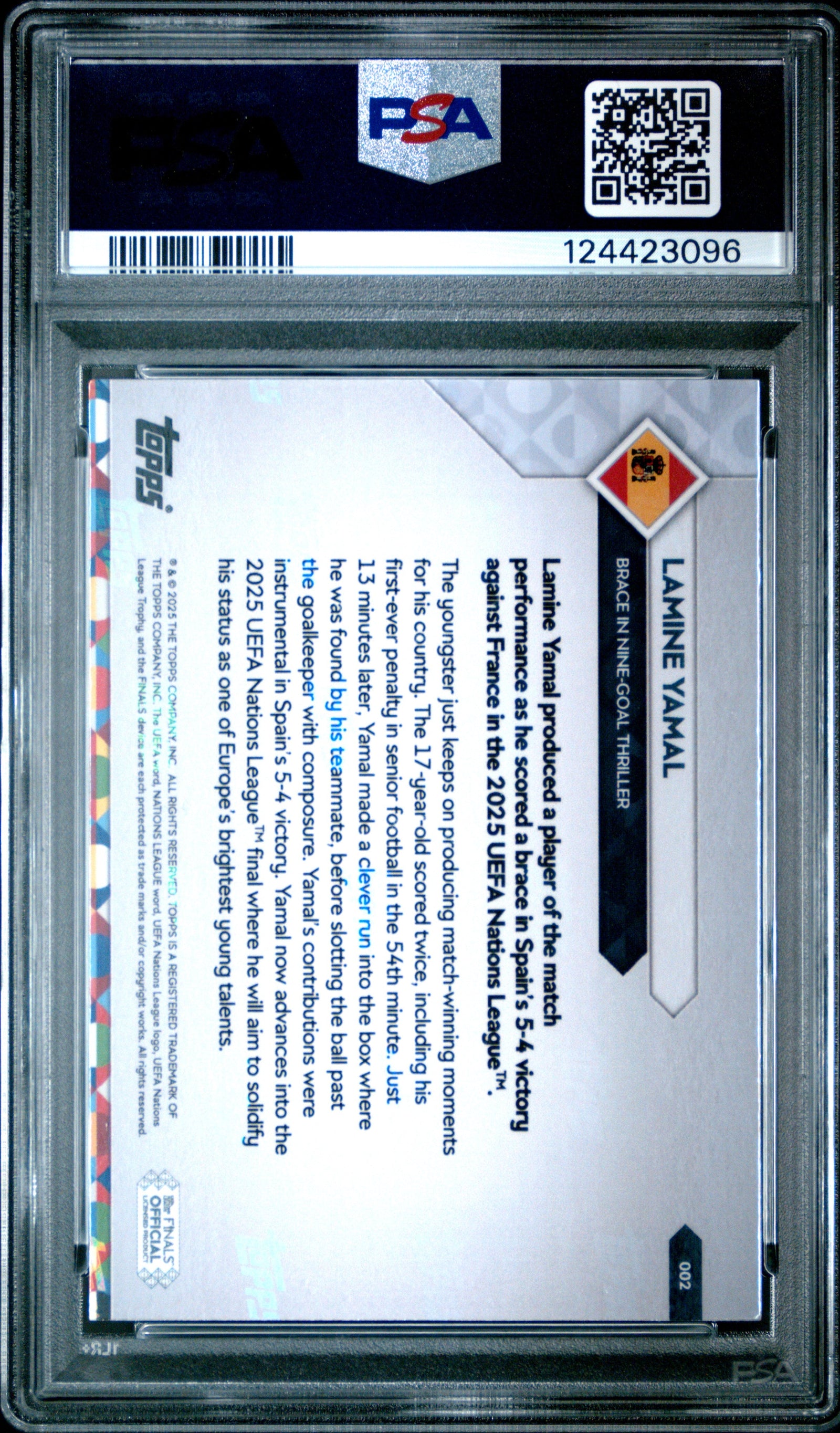 Lamine Yamal #2 Topps Now UEFA Nations League 2025 PSA 10