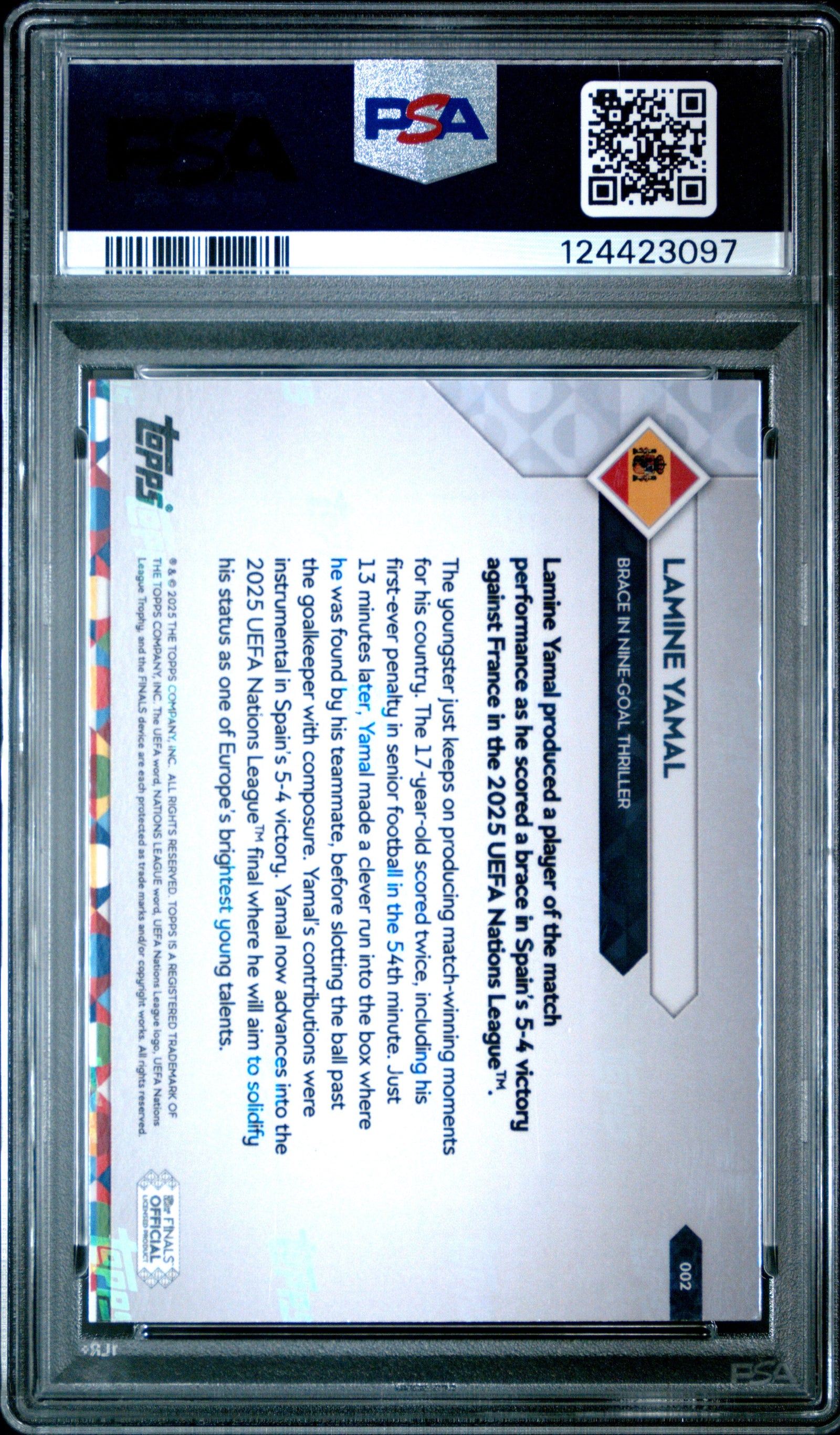 Lamine Yamal #2 Topps Now UEFA Nations League 2025 PSA 10