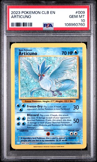 Articuno #9 PSA 10 [Pokemon CLB Trading Card Game Classic 2023]