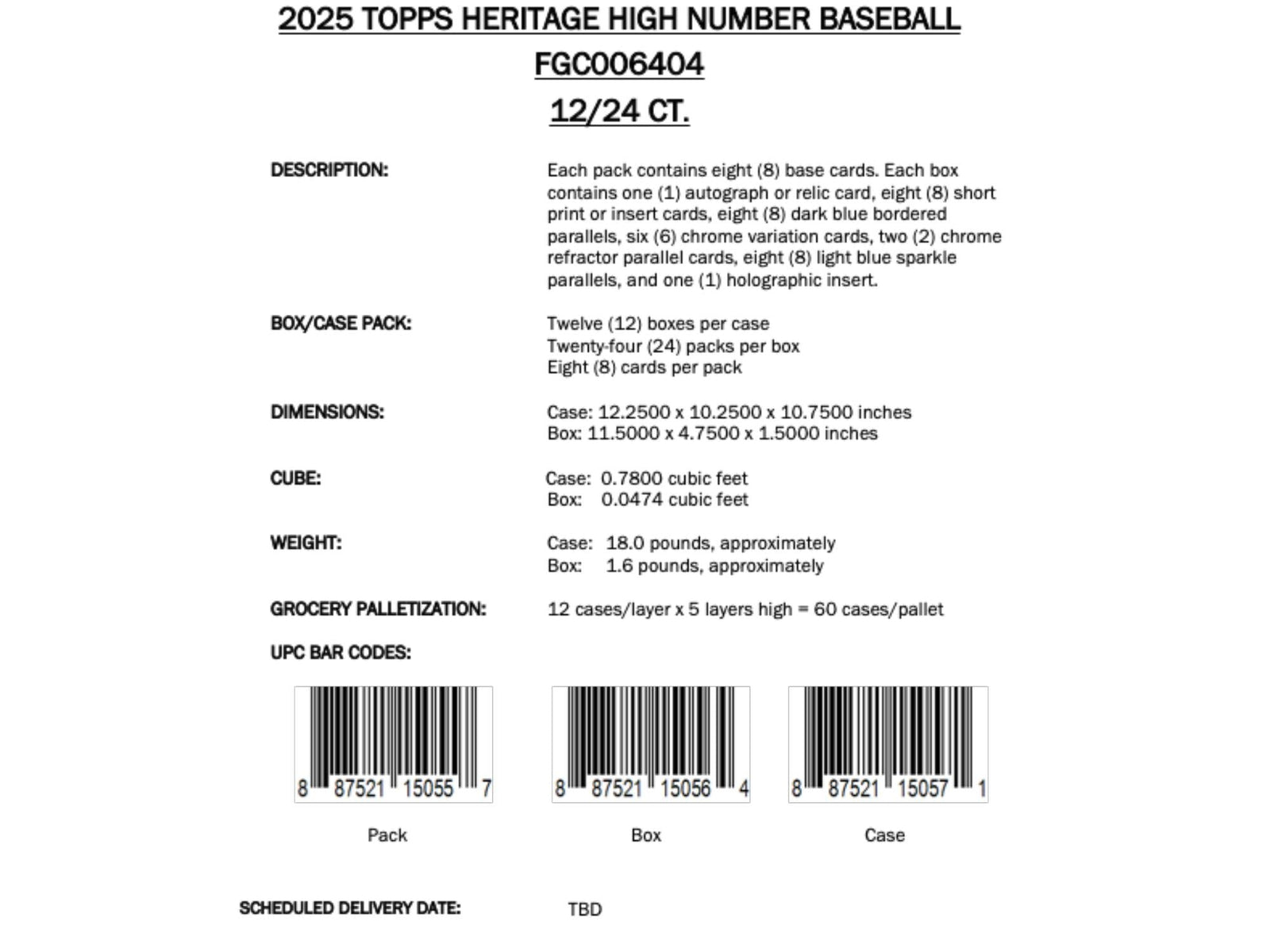 Topps Heritage High Number Baseball 2025 - Hobby Box