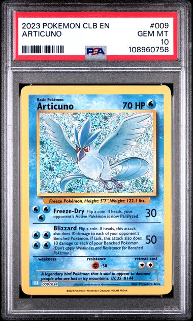 Articuno #9 PSA 10 [Pokemon CLB Trading Card Game Classic 2023]