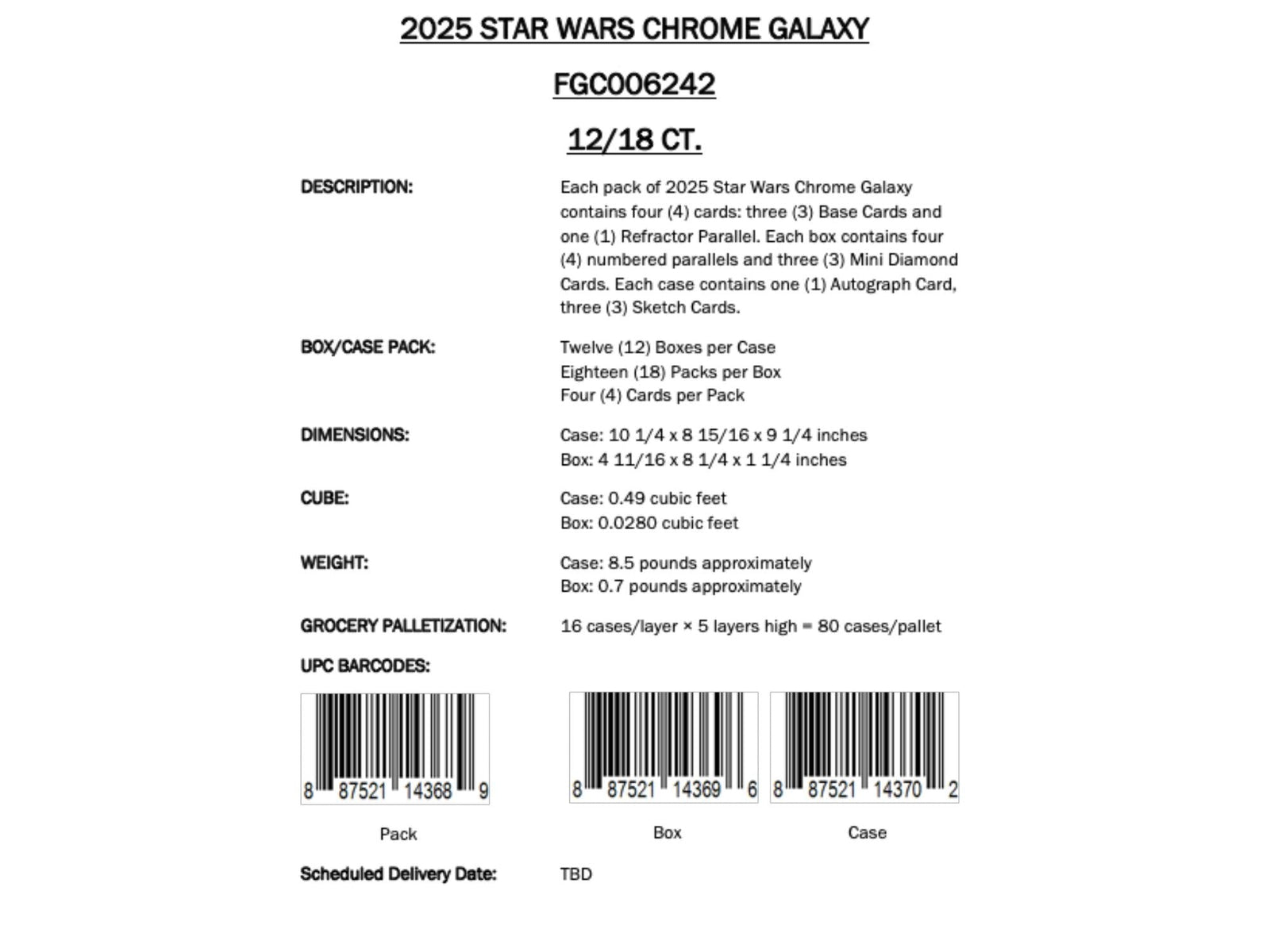 Topps Star Wars Chrome Galaxy 2025 - Hobby Box