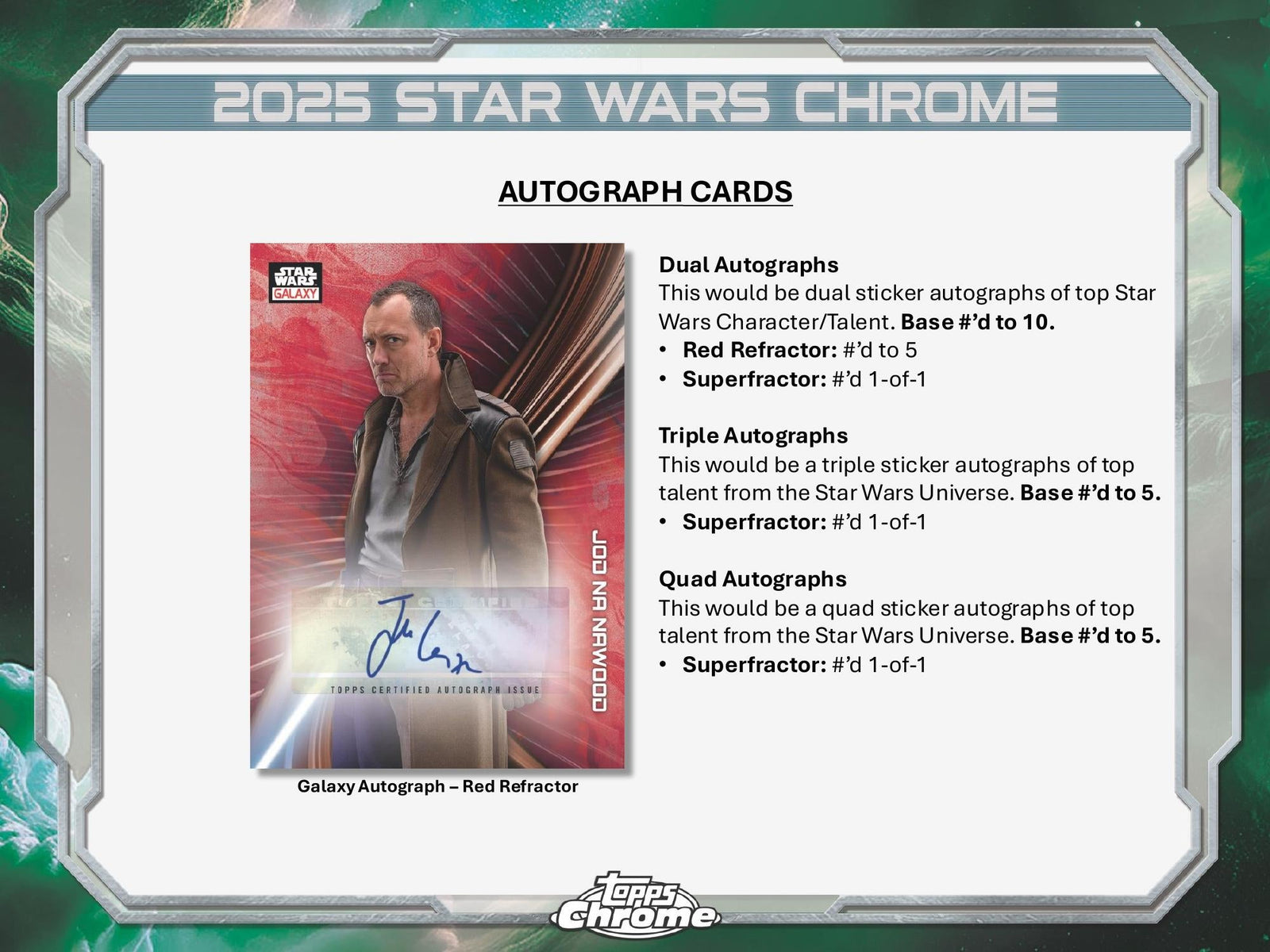 Topps Star Wars Chrome Galaxy 2025 - Hobby Box
