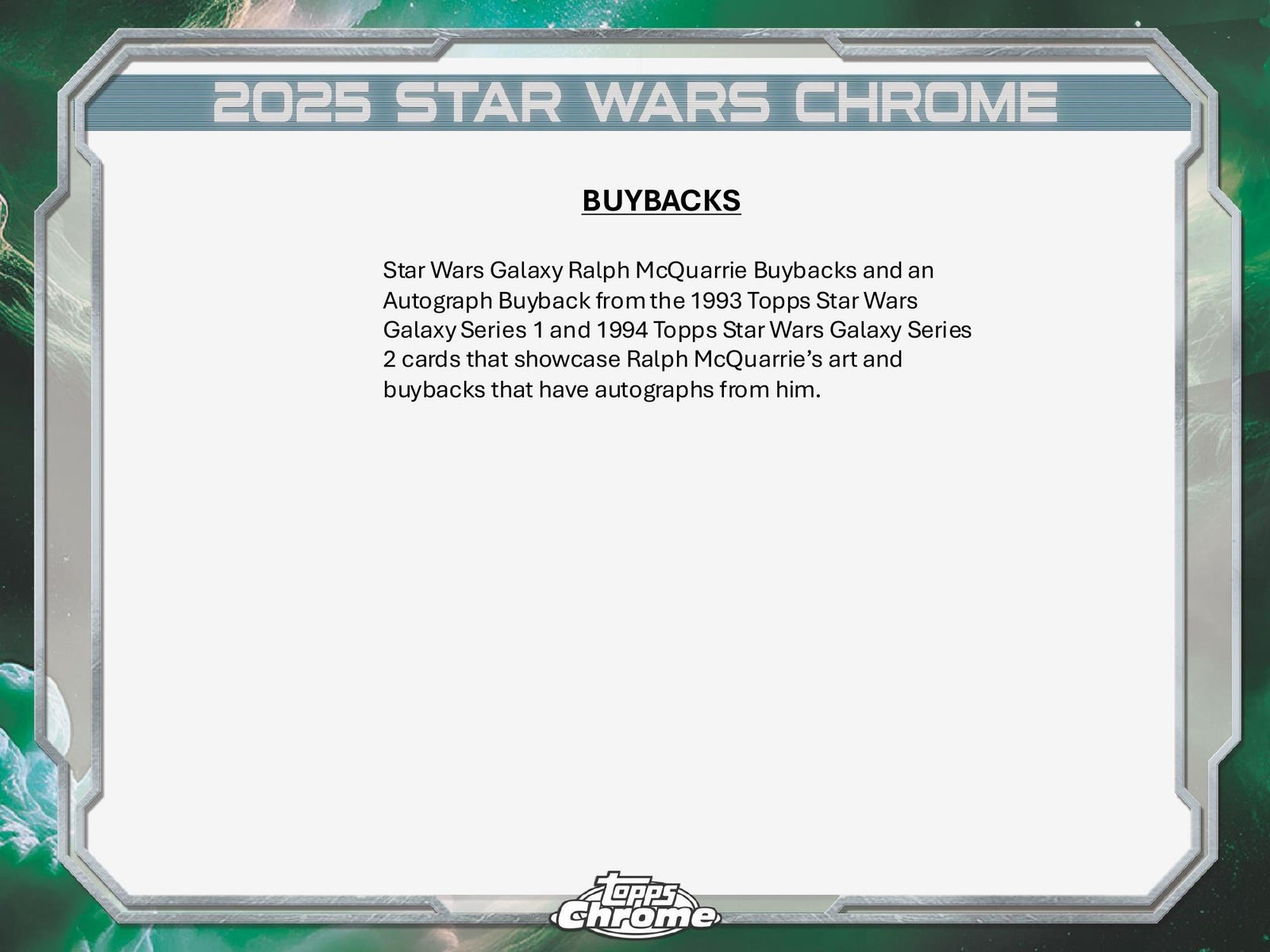 Topps Star Wars Chrome Galaxy 2025 - Hobby Box