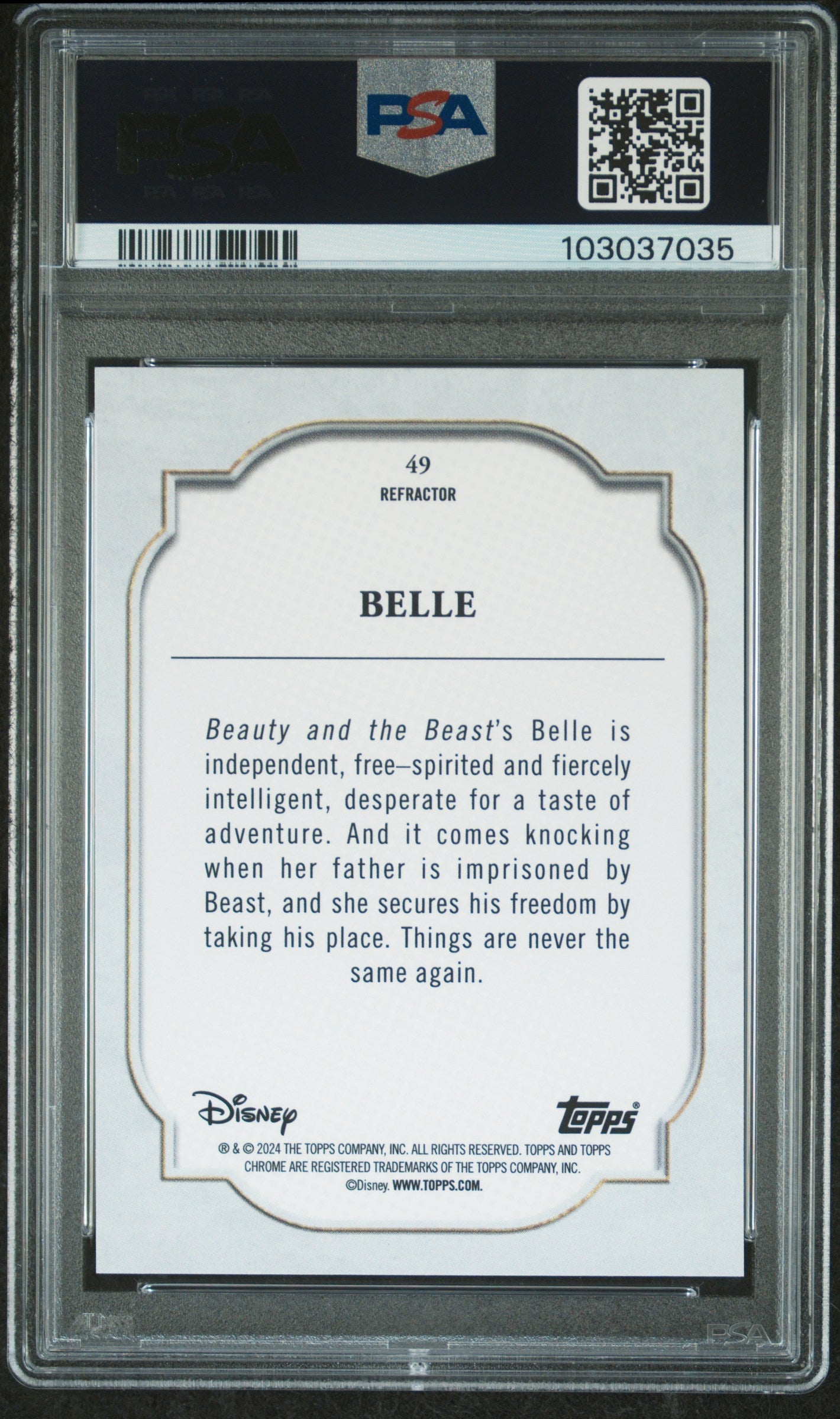 Belle [Refractor] #49 PSA 9 [Topps Chrome Disney 2024]