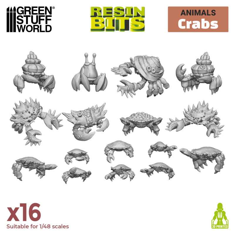 Green Stuff World: 3D Printed Set - Animals - Crabs