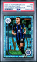 Lautaro Martinez #48 Aqua Speckle Refractor Topps Merlin UEFA Club Competitions 2023-24 PSA 10