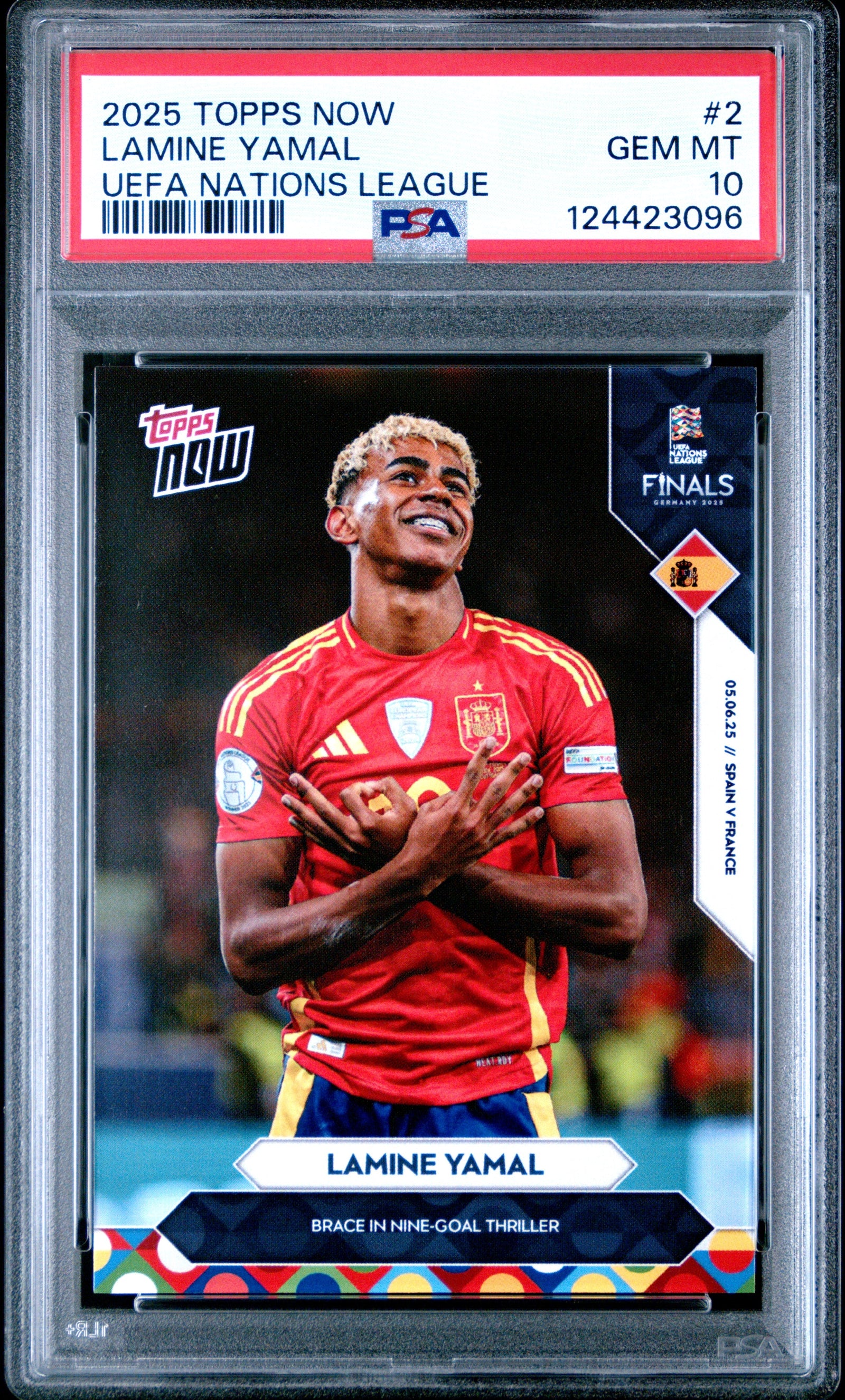 Lamine Yamal #2 Topps Now UEFA Nations League 2025 PSA 10