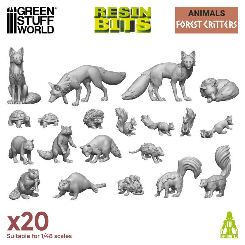 Green Stuff World: 3D Printed Set - Animals - Forest Animals