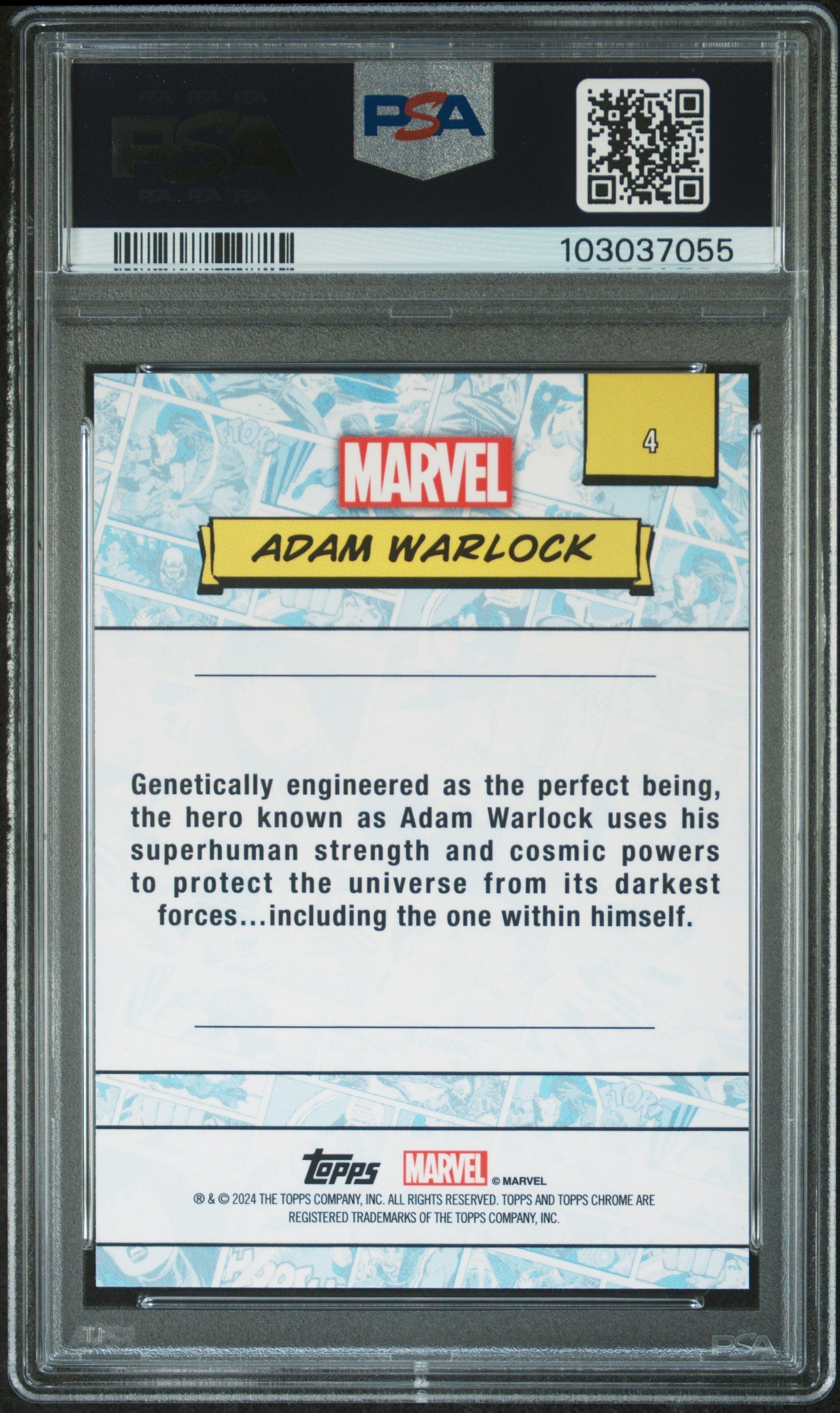 Adam Warlock [Human Torch Refractor] #4 12/39 PSA 9 [Topps Chrome Marvel 2024]