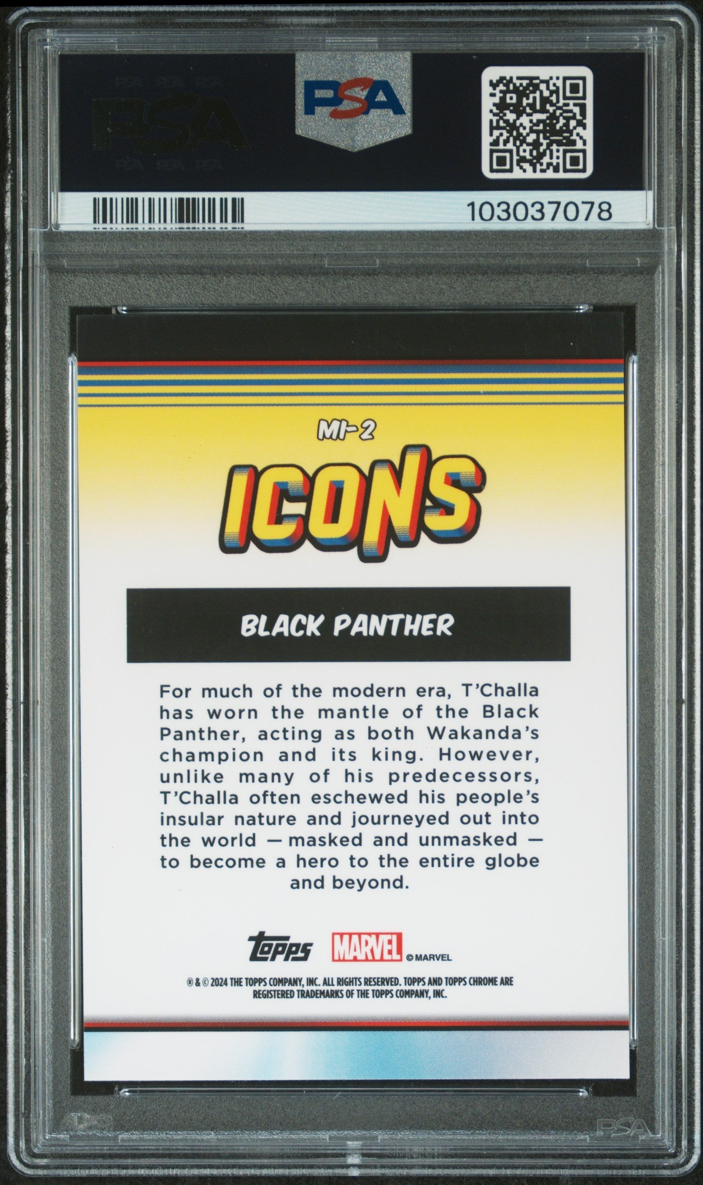Black Panther #MI2 PSA 10 [Topps Chrome Marvel Marvel Icons 2024]