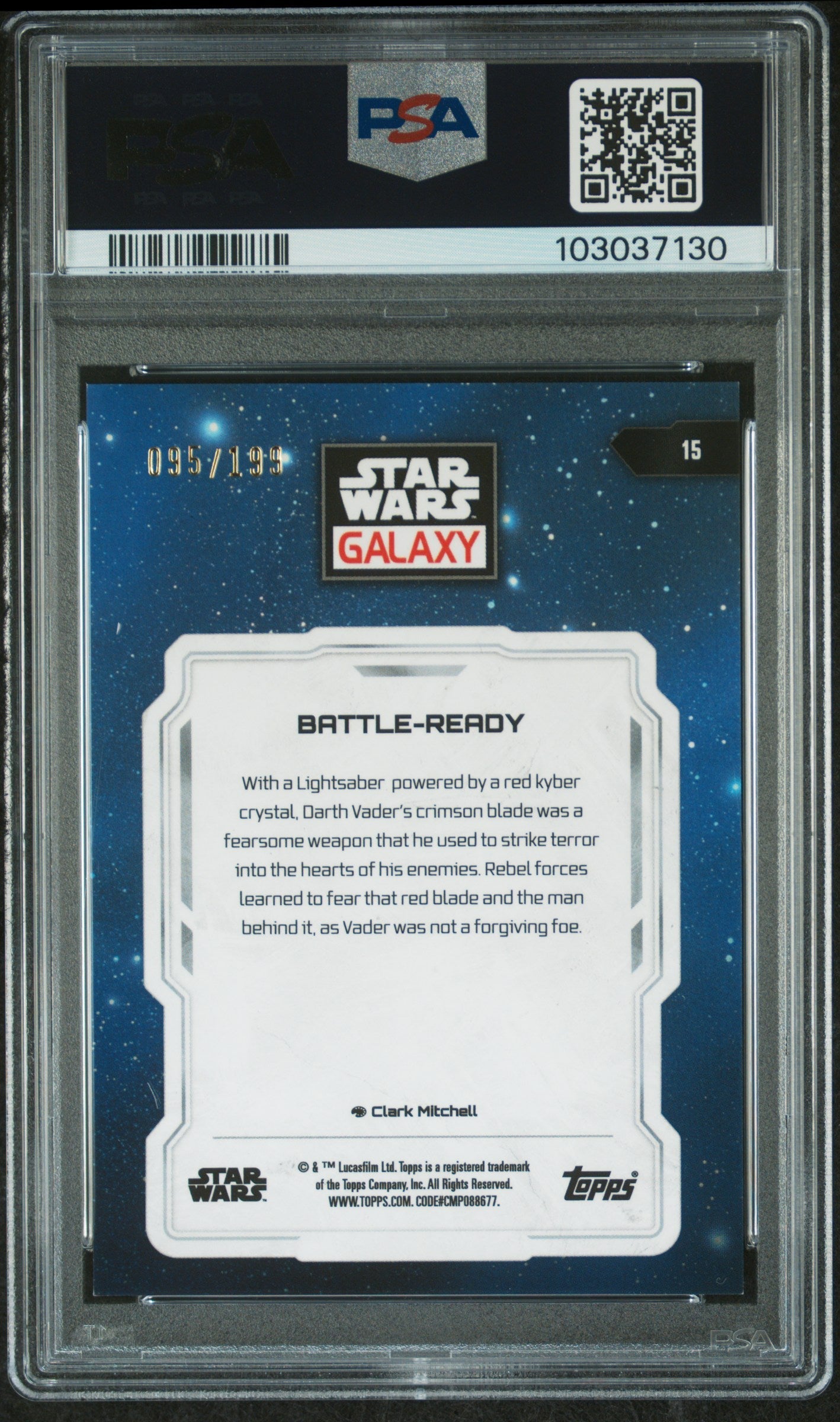 Battle-Ready [Aqua Refractor] #15 095/199 PSA 8 [Topps Chrome Star Wars Galaxy 2024]
