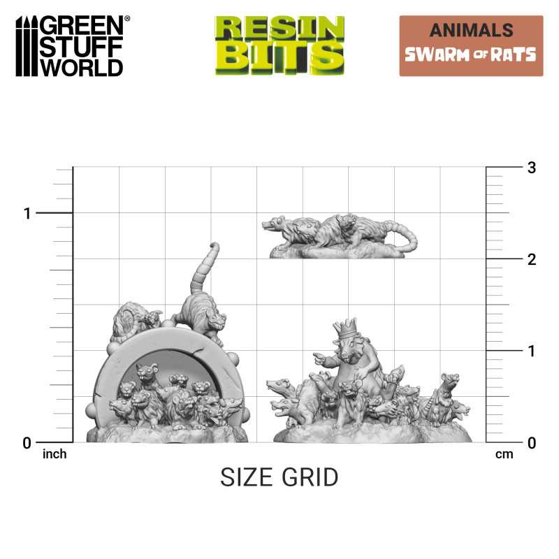 Green Stuff World: 3D Printed Set - Animals - Swarm of Rats