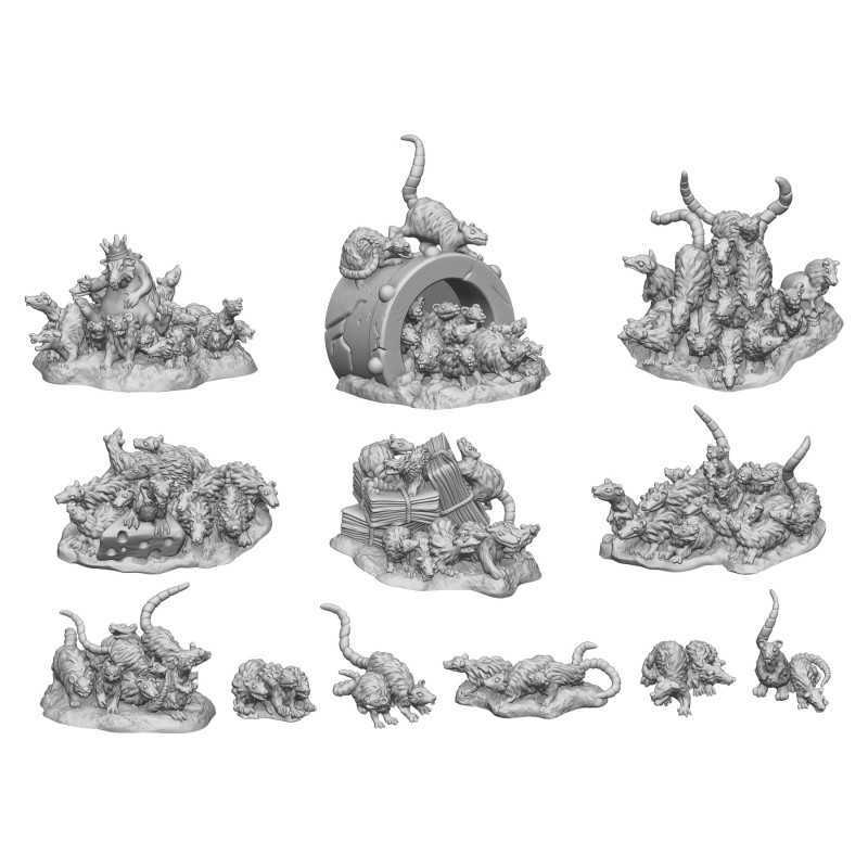 Green Stuff World: 3D Printed Set - Animals - Swarm of Rats