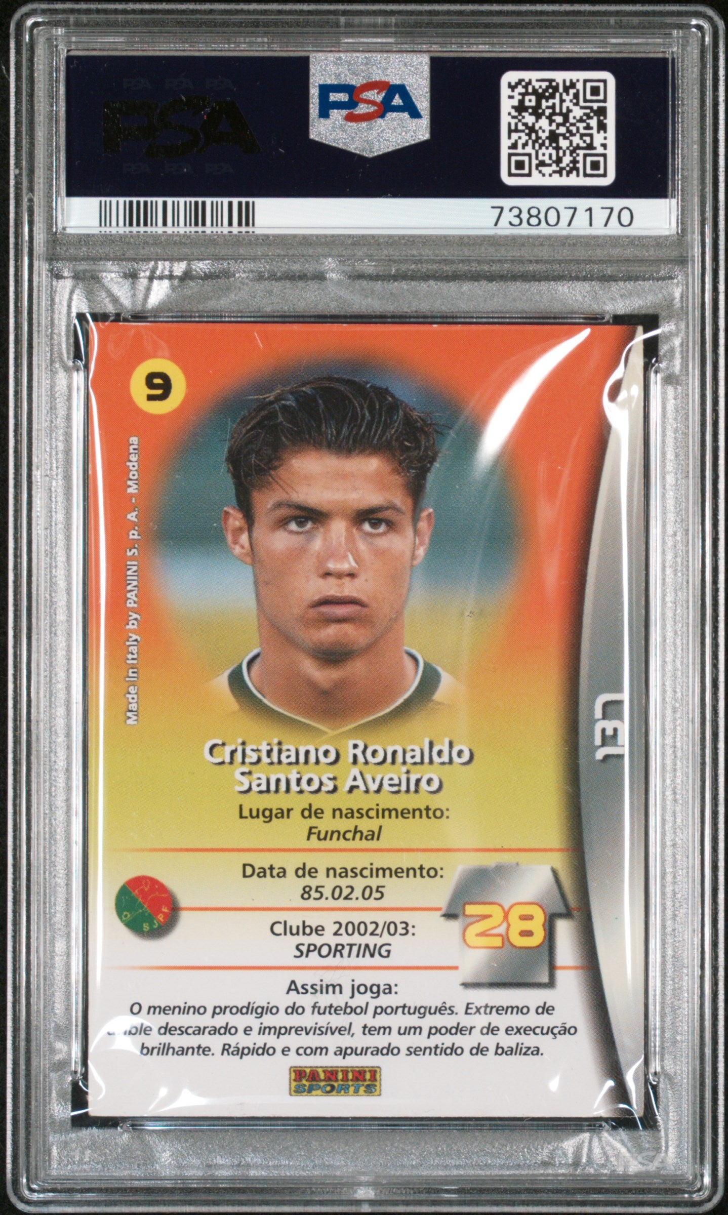 Cristiano Ronaldo [Rookie Mega Craques] #137 PSA 4 [Panini Sports 2002-03]
