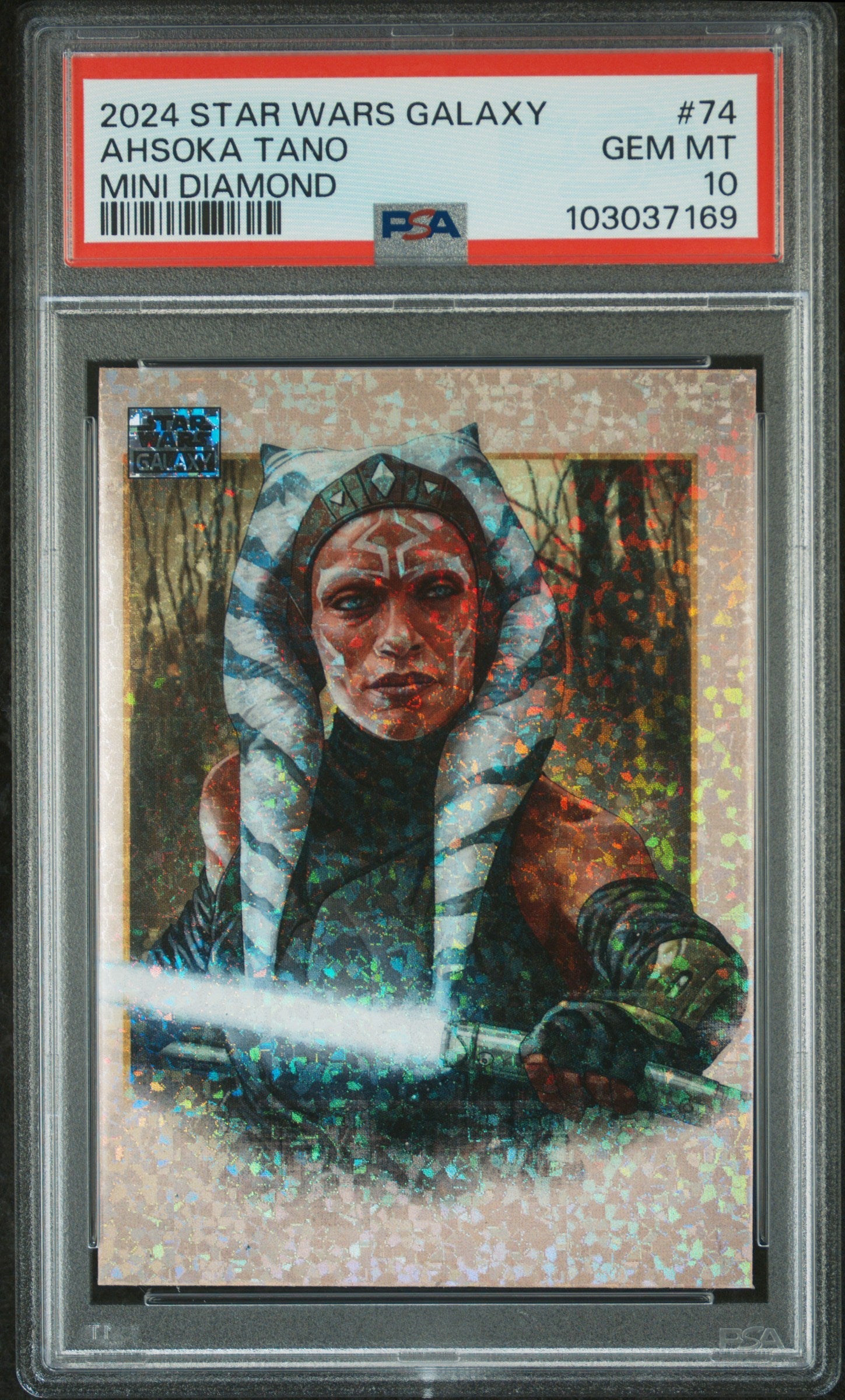 Ahsoka Tano [Mini Diamond] #74 PSA 10 [Topps Chrome Star Wars Galaxy 2024]